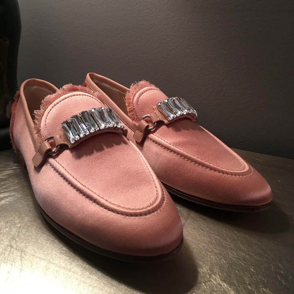 Giuseppe Zanotti Blush Pink NIB Slipper Flats ➡️SEE Size Notes $950 Raso Salmone - Picture 2 of 16